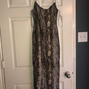 Snake Print Valerie Hint of Lace Dress